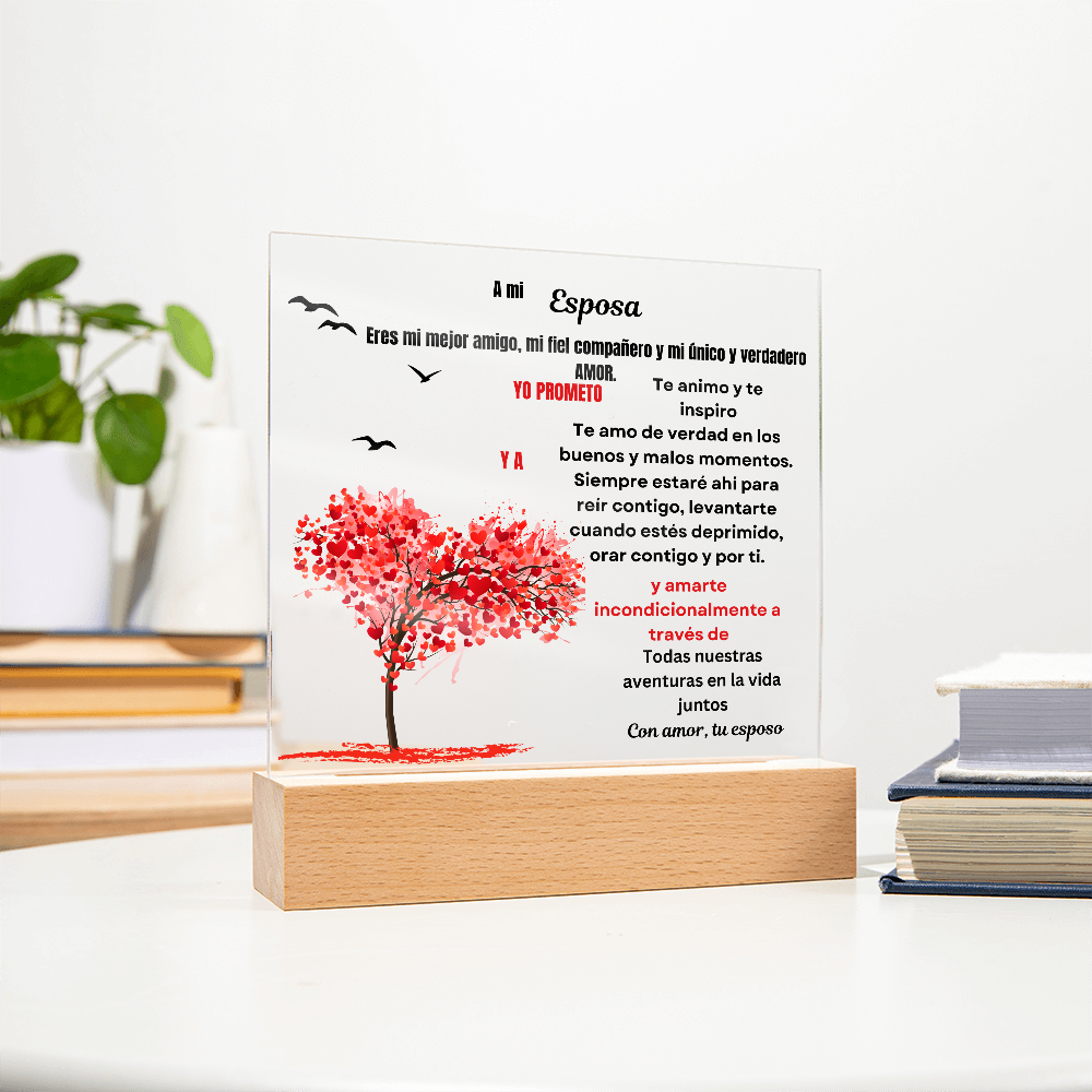 To My Wife Acrylic Square Plaque Spanish