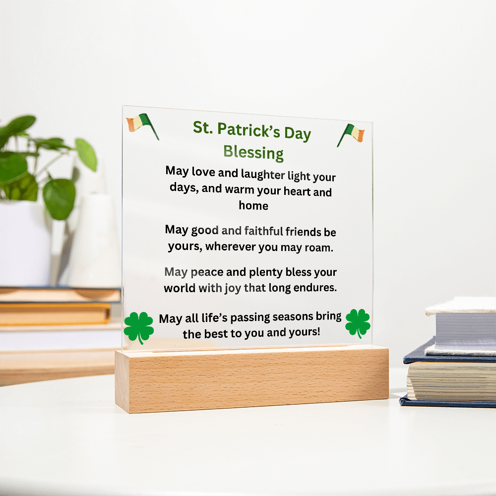 St. Patrick's Day Blessing Printed Acrylic Square Plaque