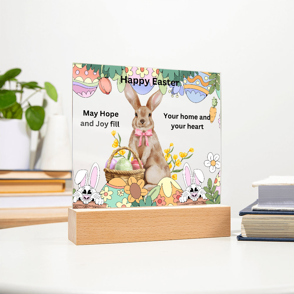 Happy Easter Printed Square Acrylic Plaque