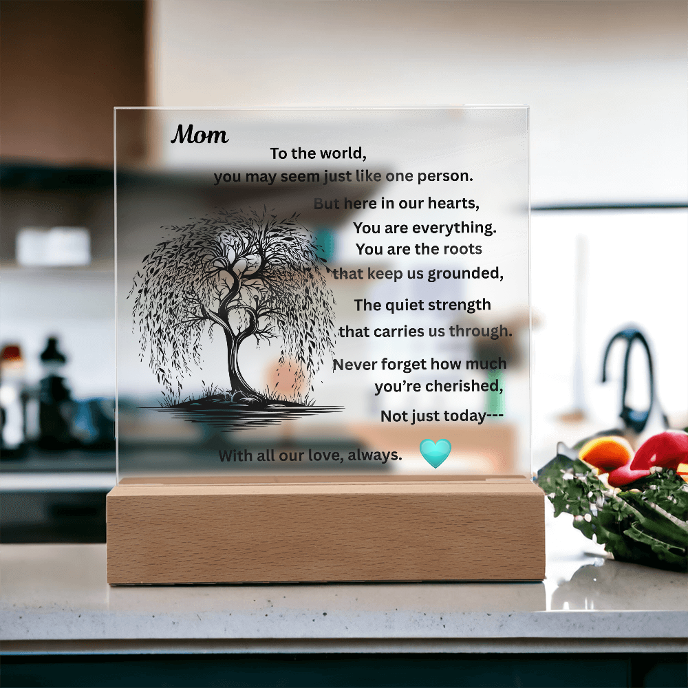 Mom To The World Printed Acrylic Squaree Plaque