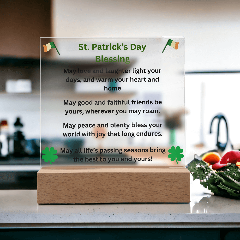 St. Patrick's Day Blessing Printed Acrylic Square Plaque