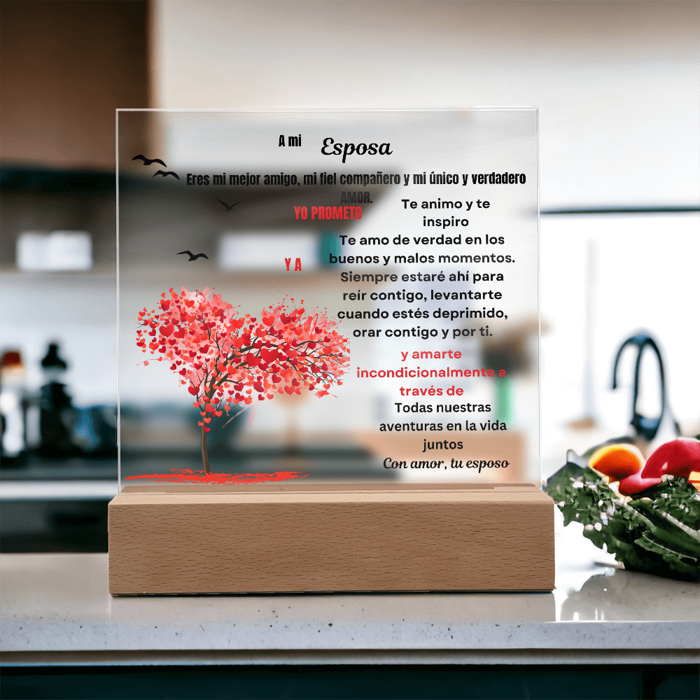 To My Wife Acrylic Square Plaque Spanish