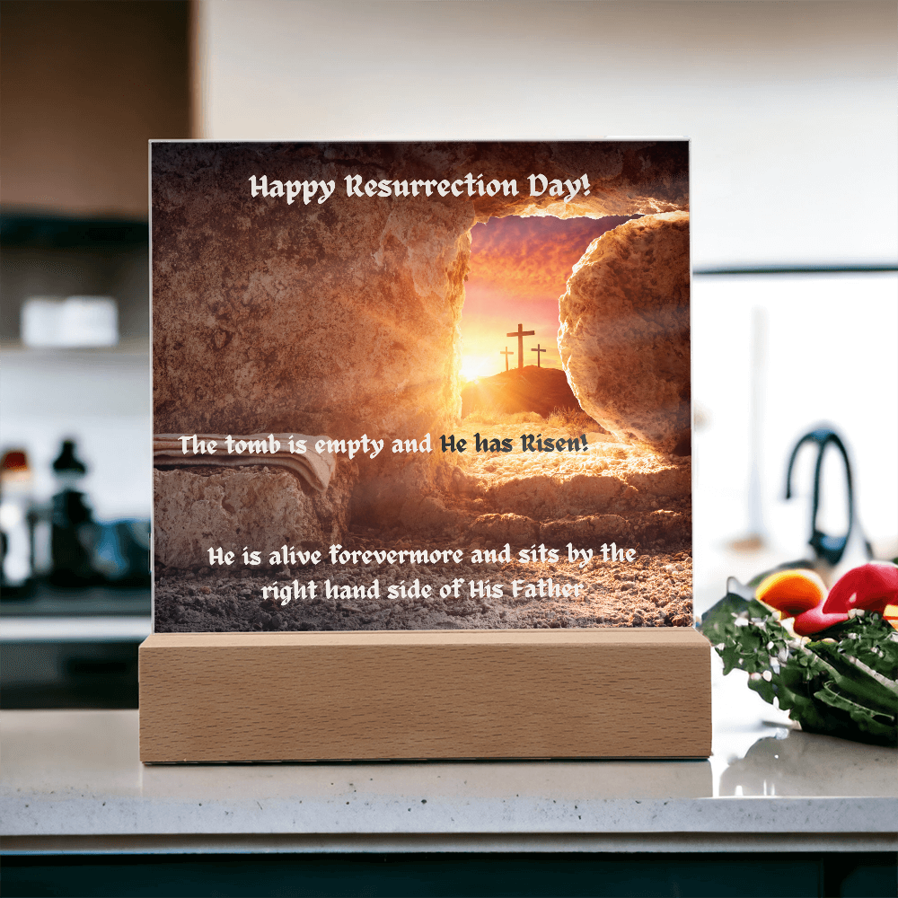 Happy Resurrection Day! Printed Square Acrylic Plaque