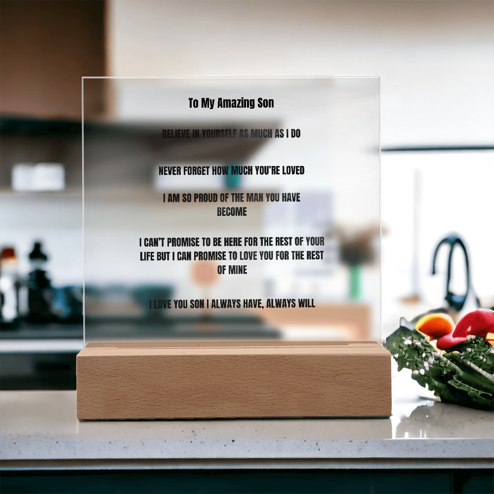 To My Amazing Son Acrylic Square Plaque