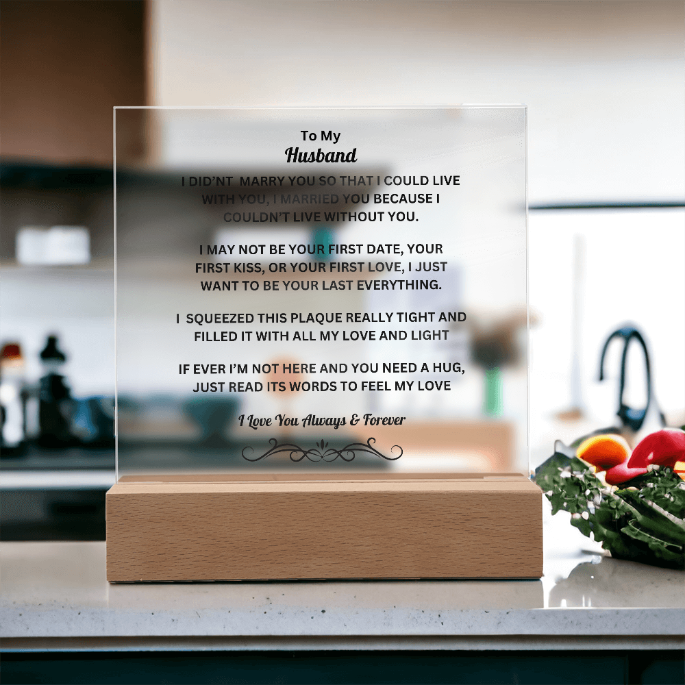 To My Husband Acrylic Square Plaque