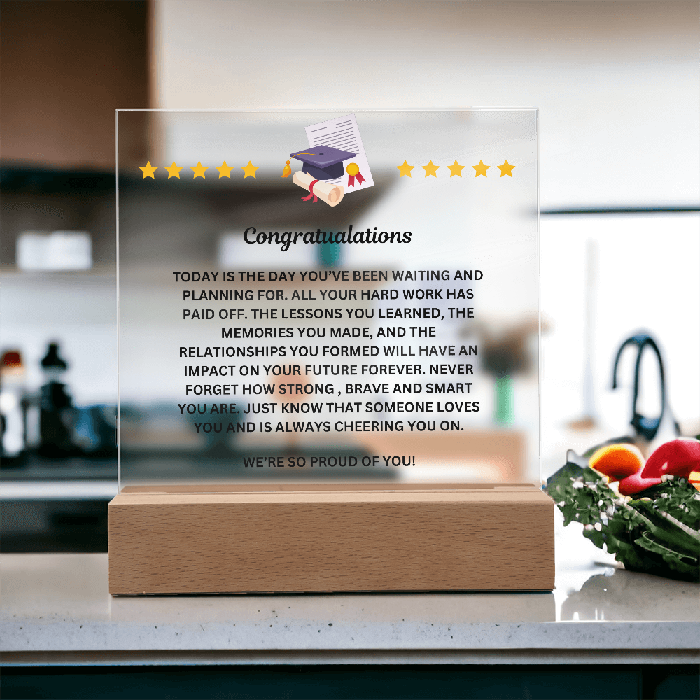 Graduation Congratulaions Printed Acrylic Sqauare Plaque