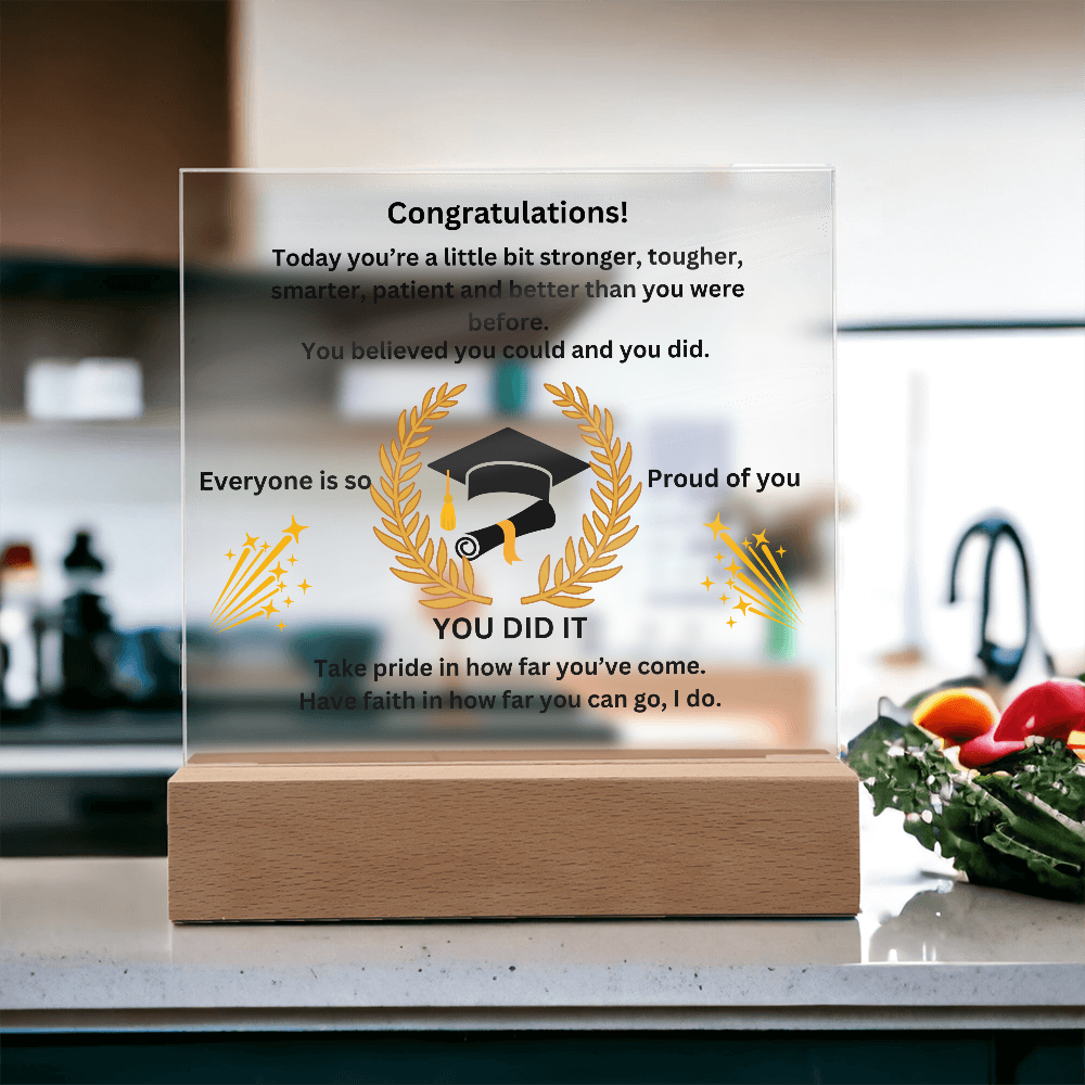 Congratualtions! Graduation Printed Acrylic Square Plaque