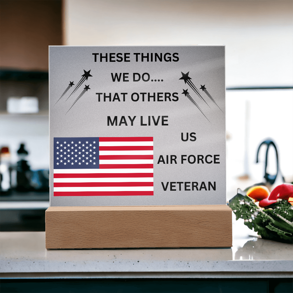 US Air Force Veteran Printed Acrylic Square Plaque