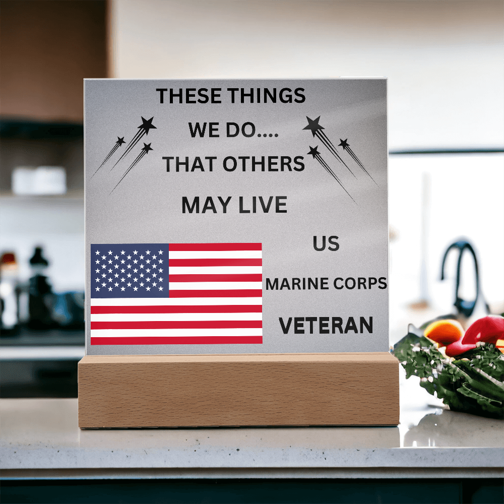 US Marine Corps Veteran Printed Acrylic Square Plaque