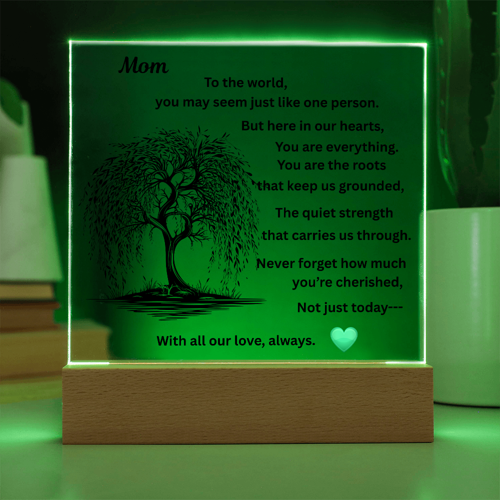 Mom To The World Printed Acrylic Squaree Plaque