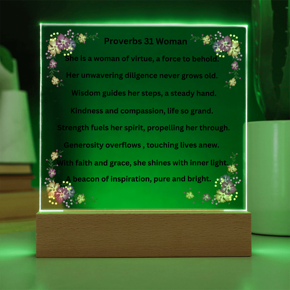 Proverbs 31 Woman Acrylic Square Plaque