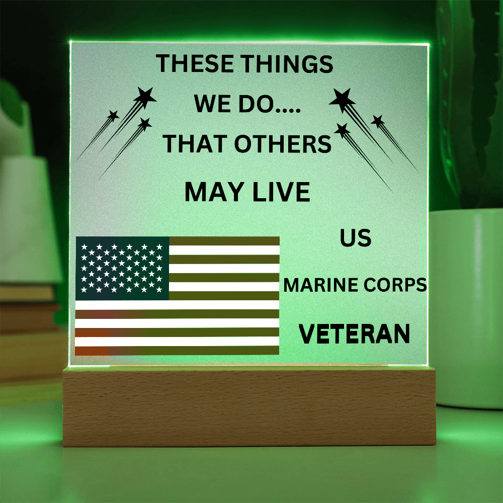 US Marine Corps Veteran Printed Acrylic Square Plaque