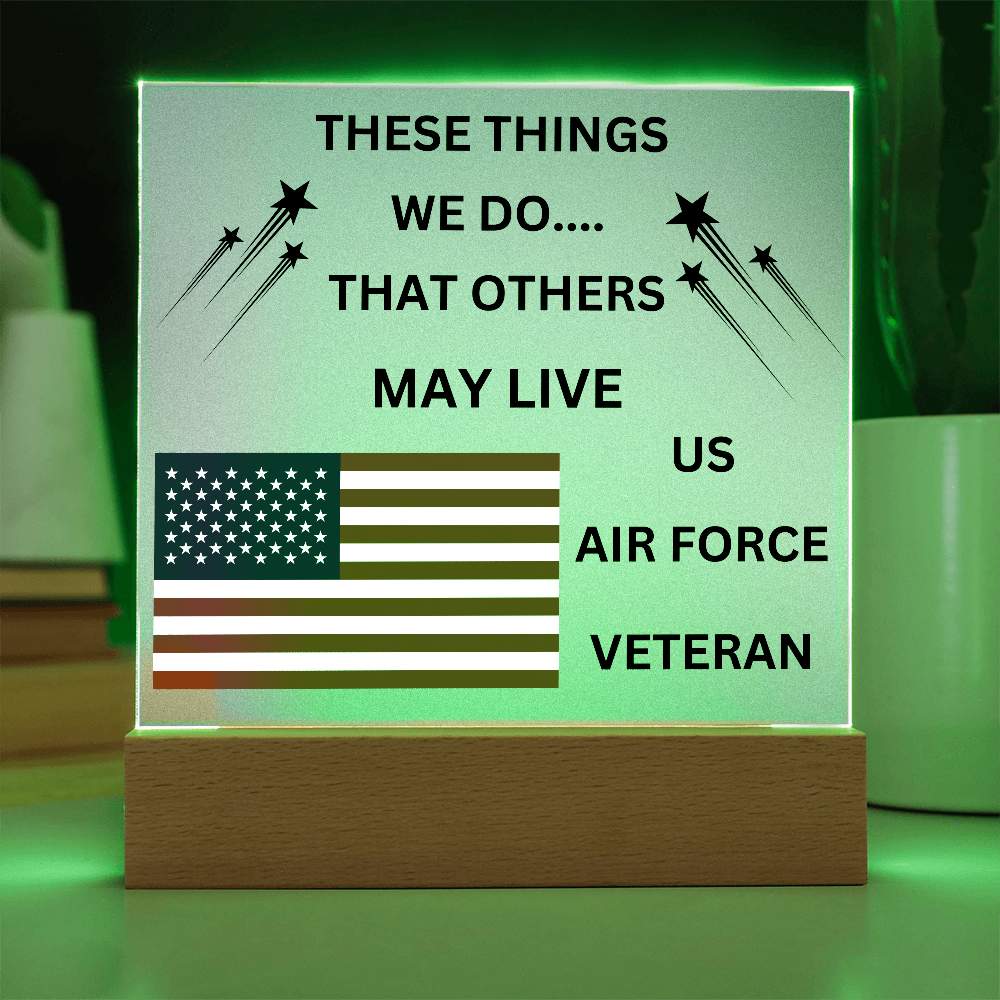 US Air Force Veteran Printed Acrylic Square Plaque