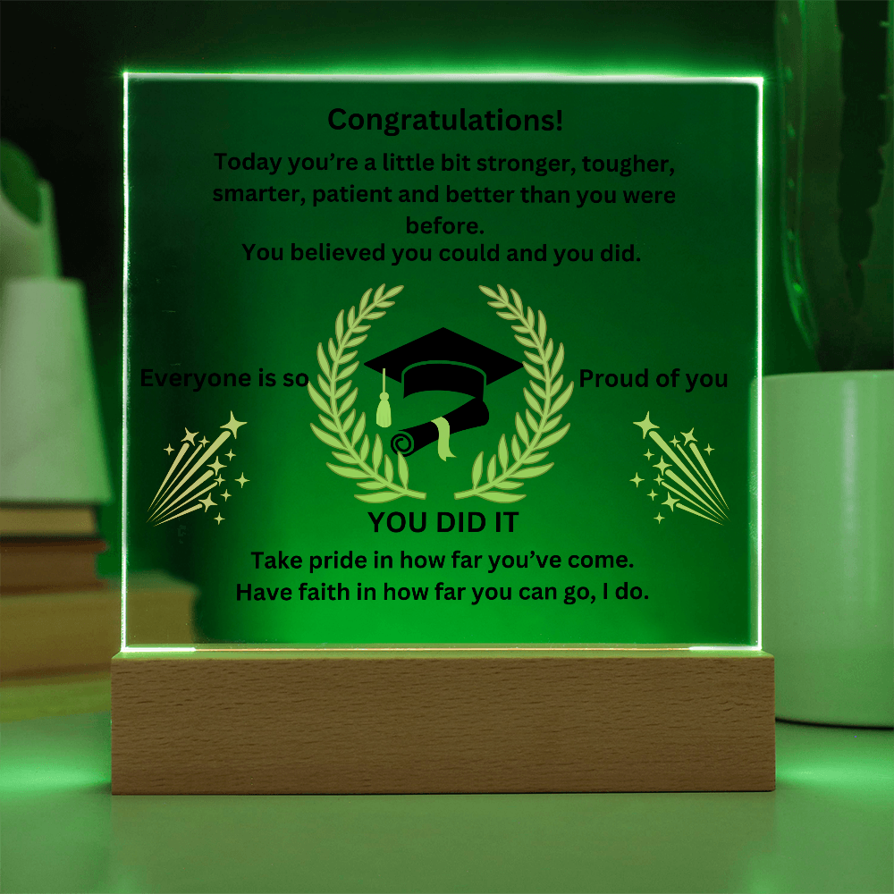 Congratualtions! Graduation Printed Acrylic Square Plaque