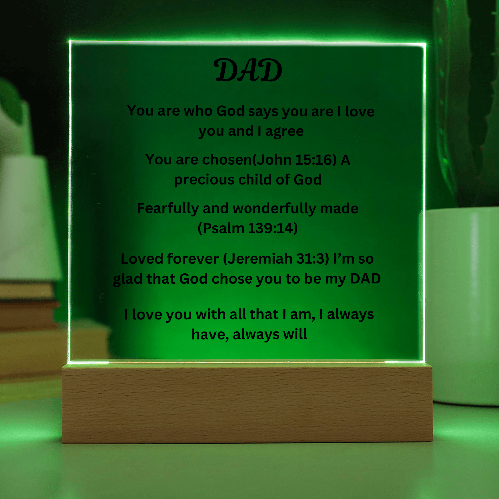 Dad Printed Acrylic Square Plaque