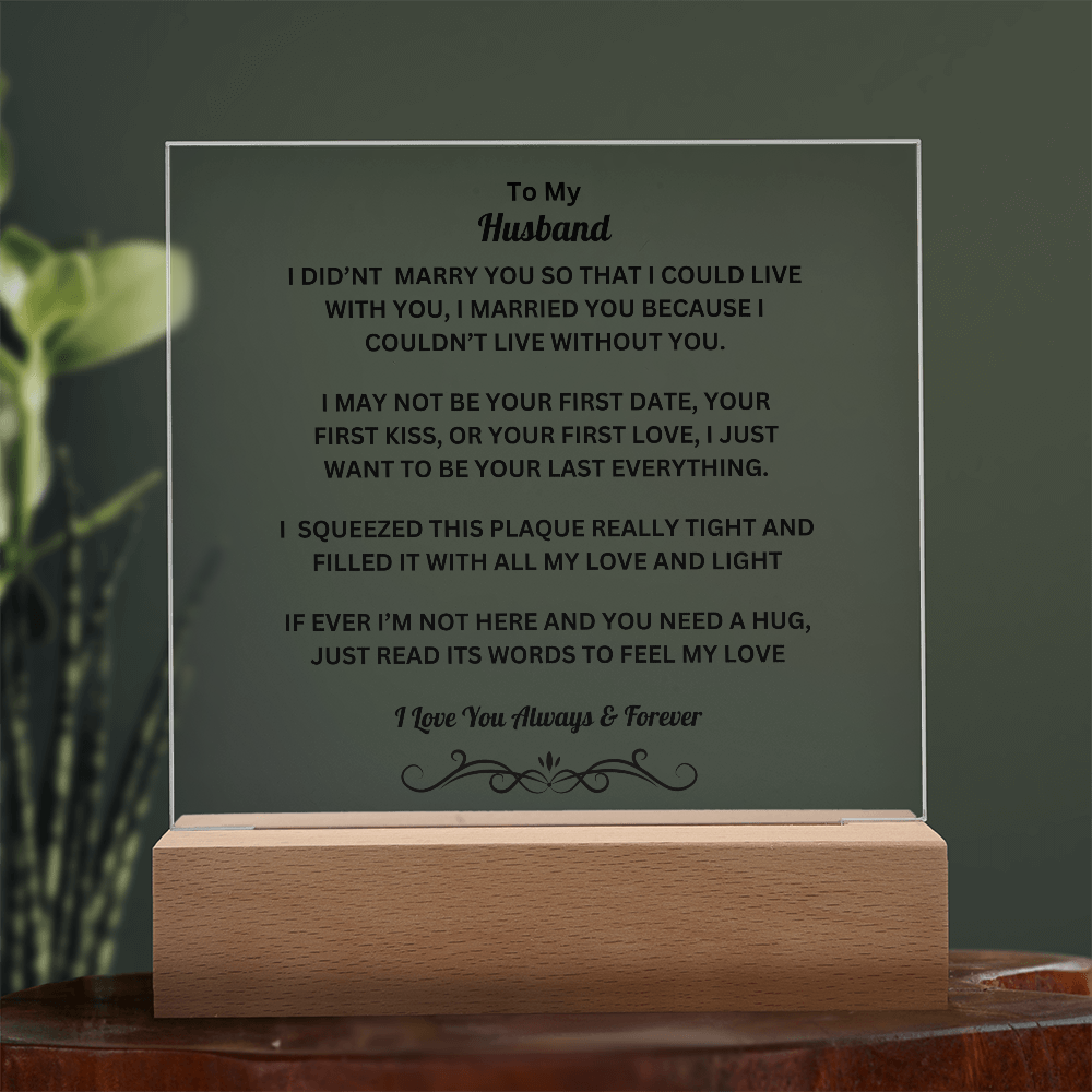To My Husband Acrylic Square Plaque