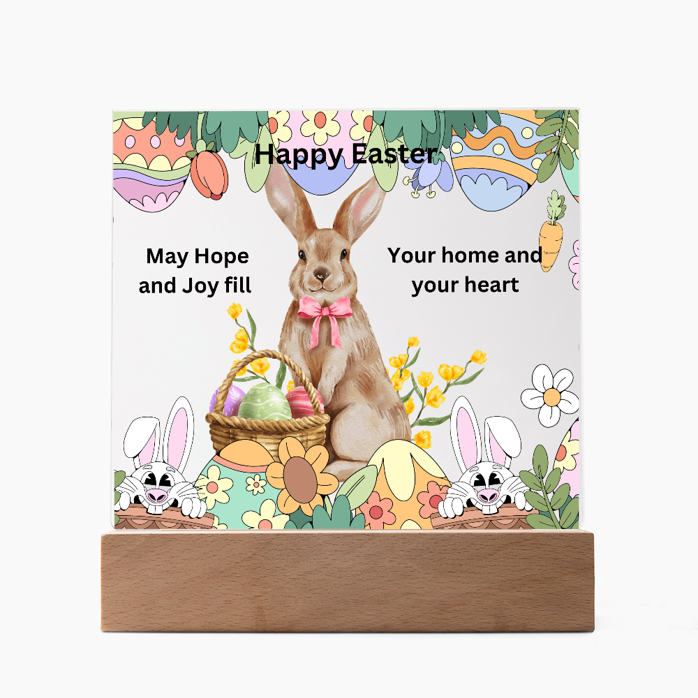 Happy Easter Printed Square Acrylic Plaque