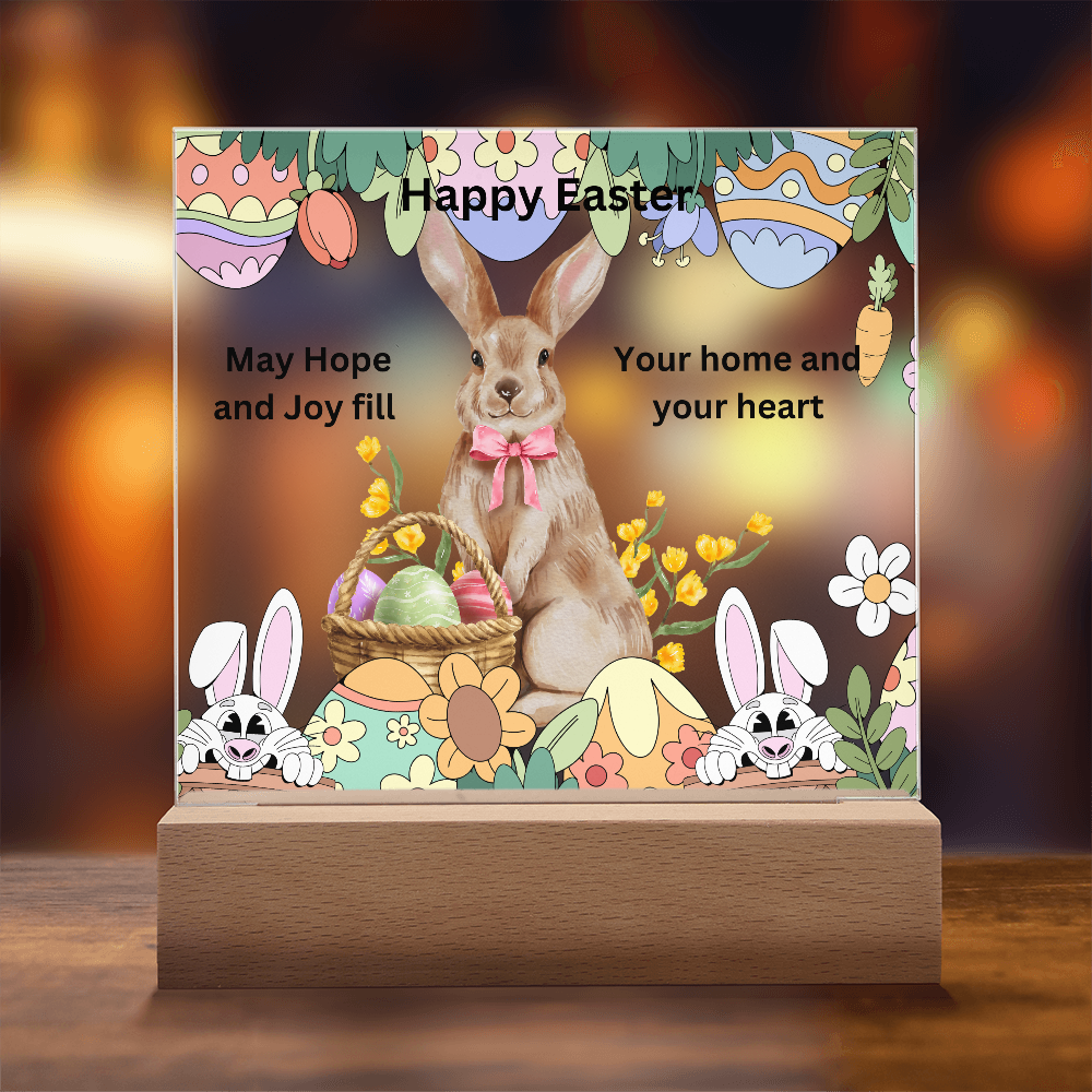 Happy Easter Printed Square Acrylic Plaque
