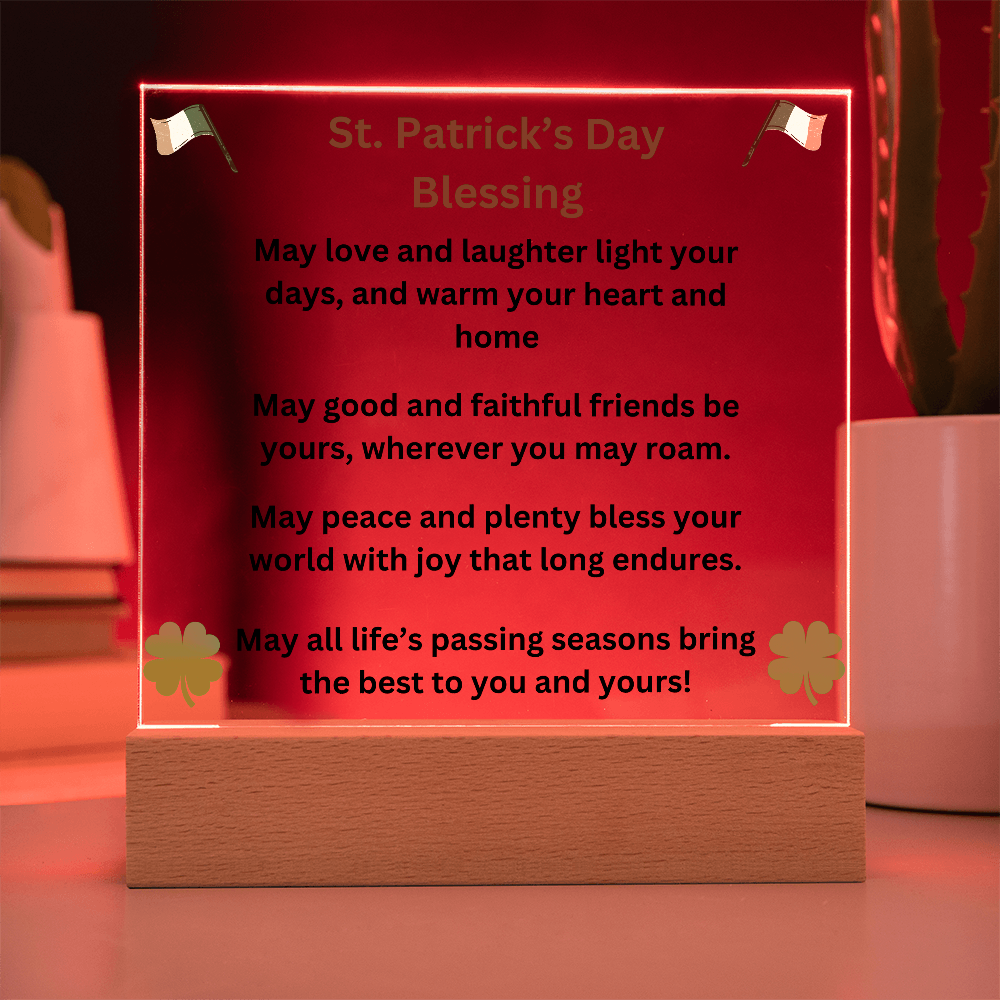 St. Patrick's Day Blessing Printed Acrylic Square Plaque