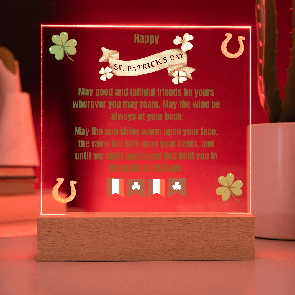 Happy St. Patrick's Day Square Plaque