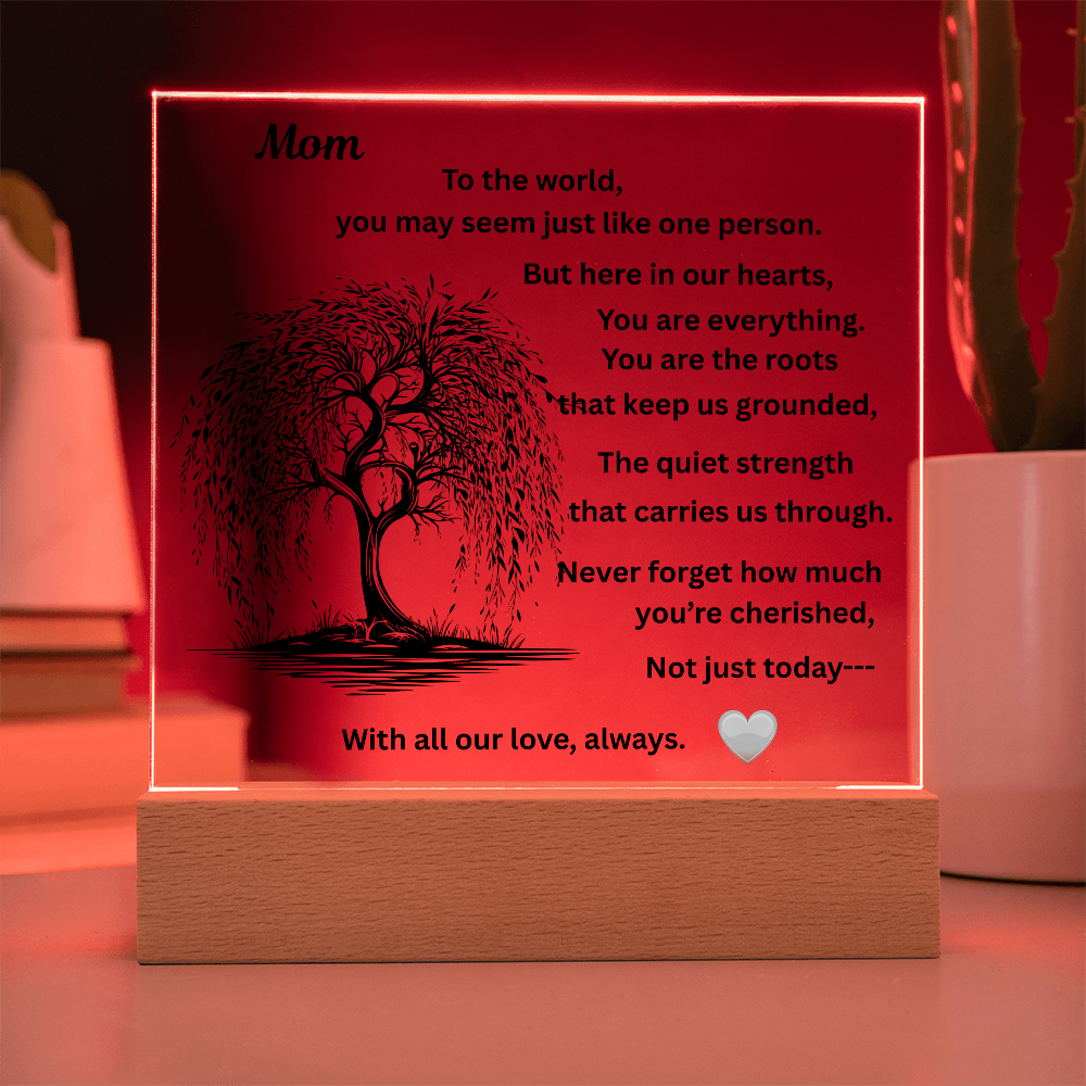Mom To The World Printed Acrylic Squaree Plaque