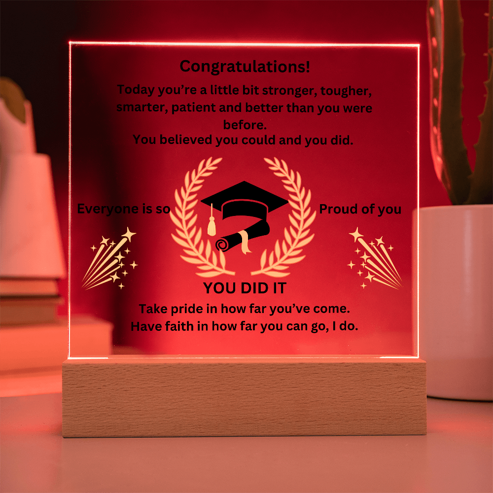 Congratualtions! Graduation Printed Acrylic Square Plaque
