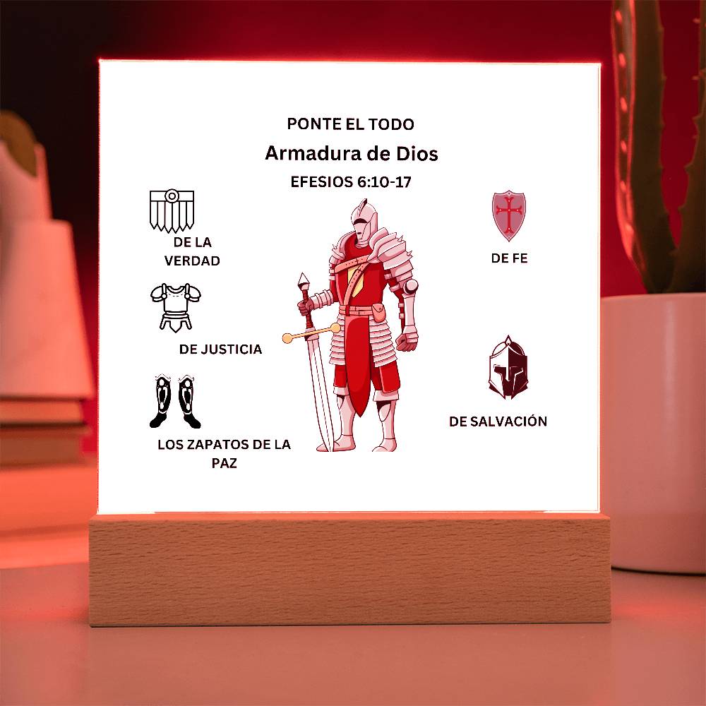 Spanish PUT ON THE FULL Armor of God Printed Acrylic Plaque