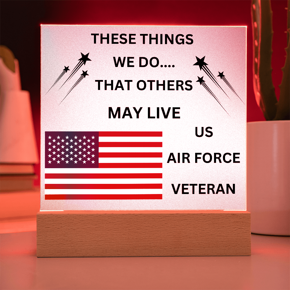 US Air Force Veteran Printed Acrylic Square Plaque