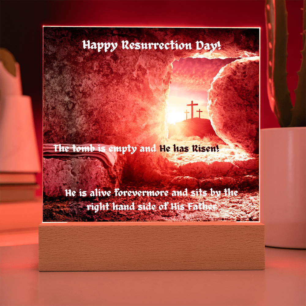Happy Resurrection Day! Printed Square Acrylic Plaque