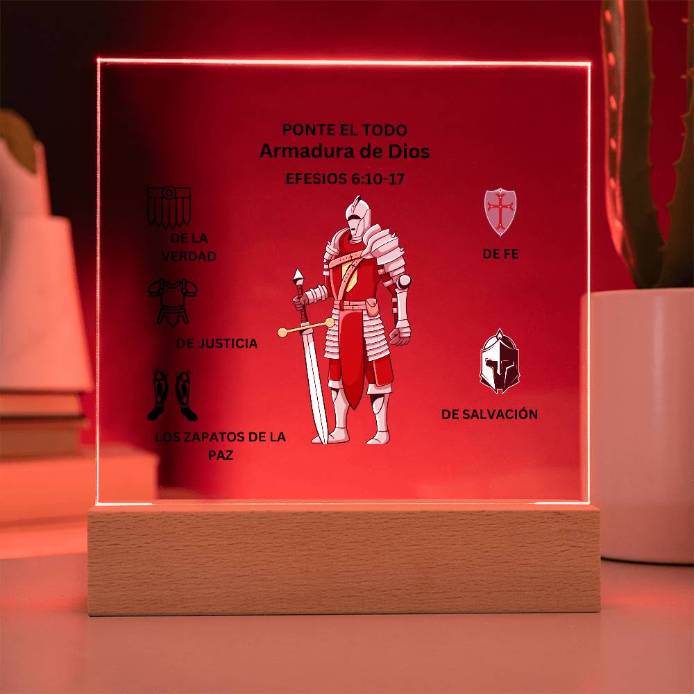 Spanish Armor of God Printed Acrylic Plaque