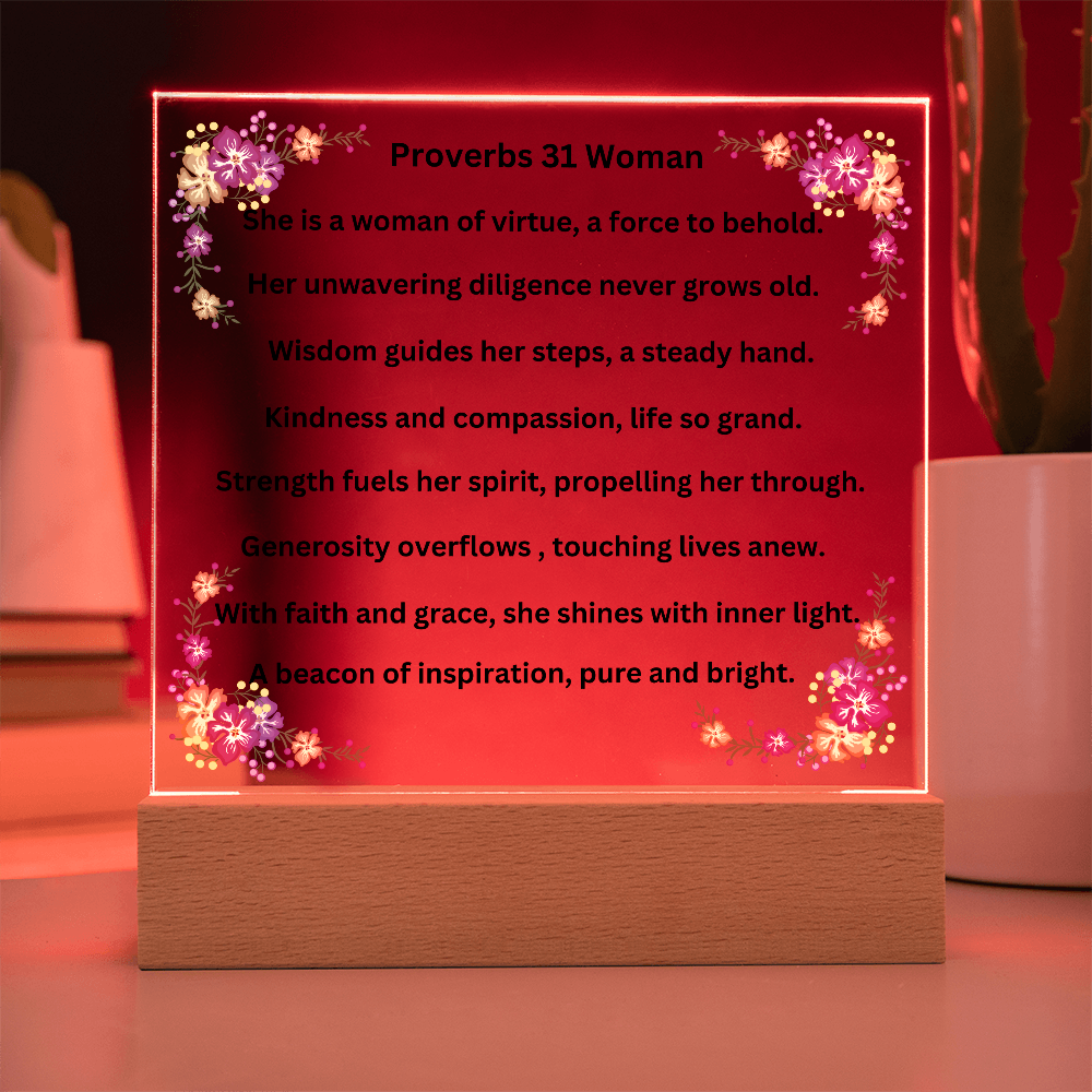 Proverbs 31 Woman Acrylic Square Plaque