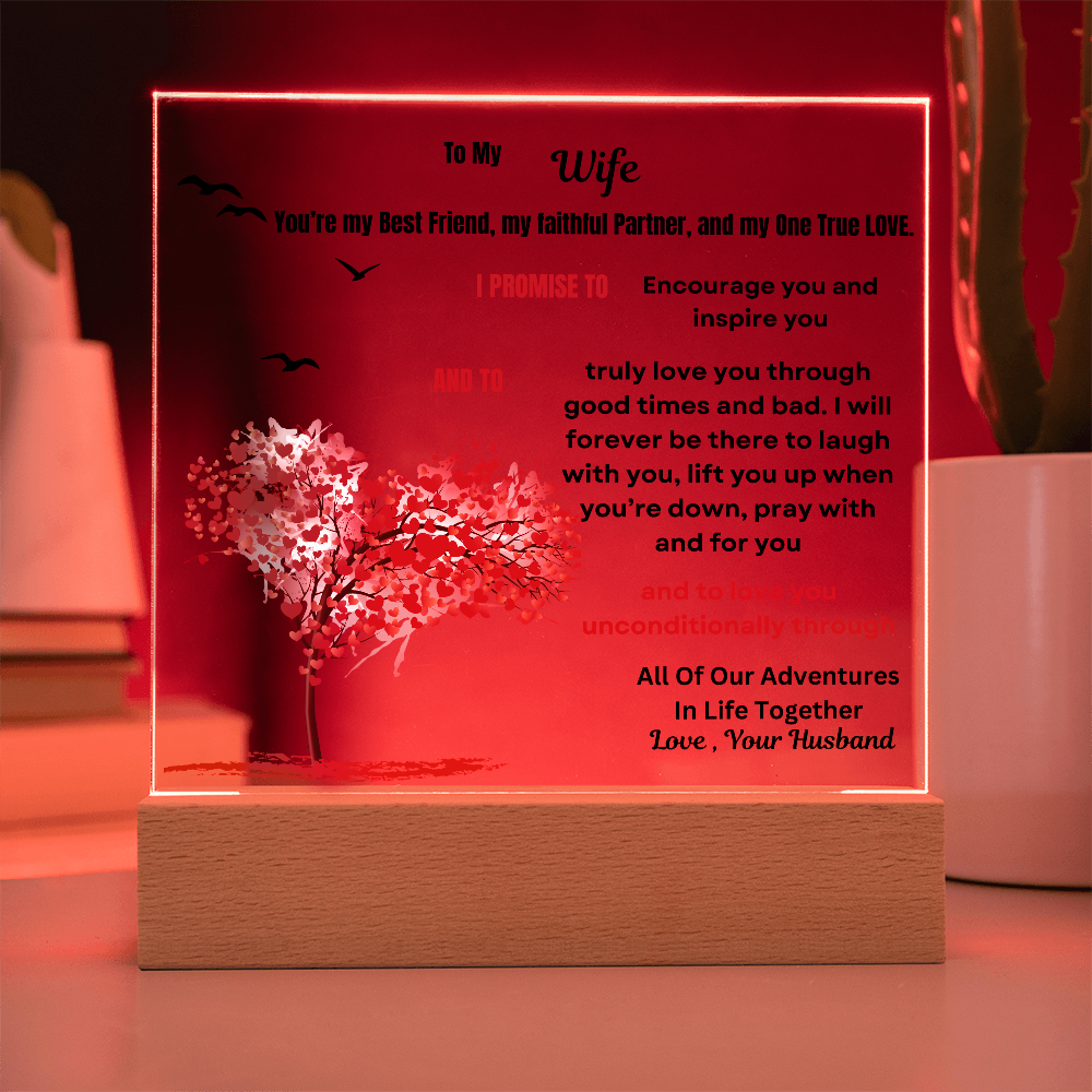 To My Wife Acrylic Square Plaque