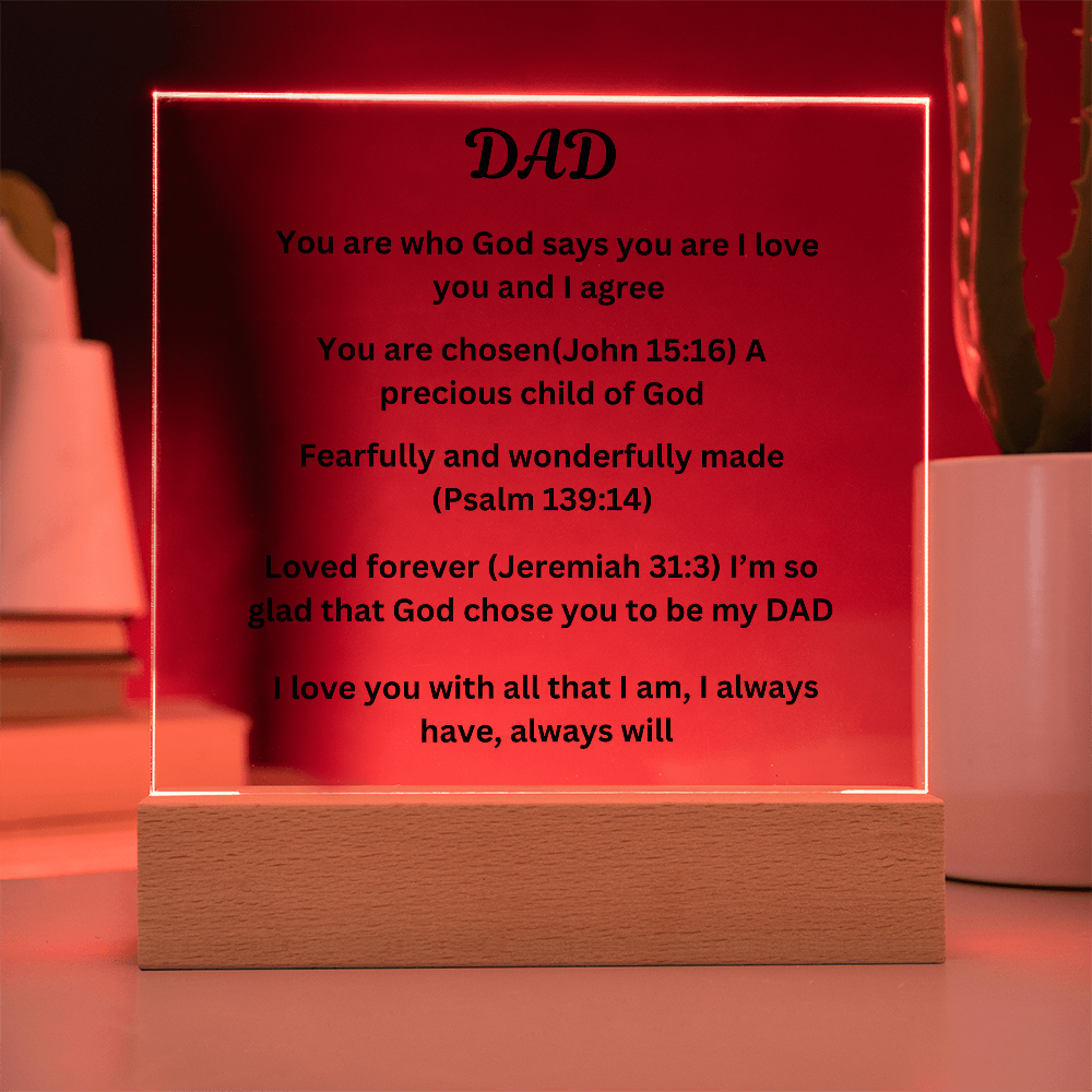 Dad Printed Acrylic Square Plaque