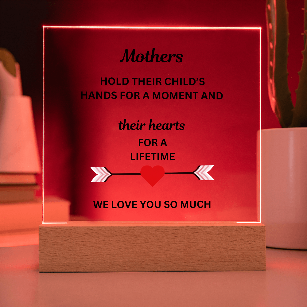 A Mothers Love Printed Acrylic Square Plaque