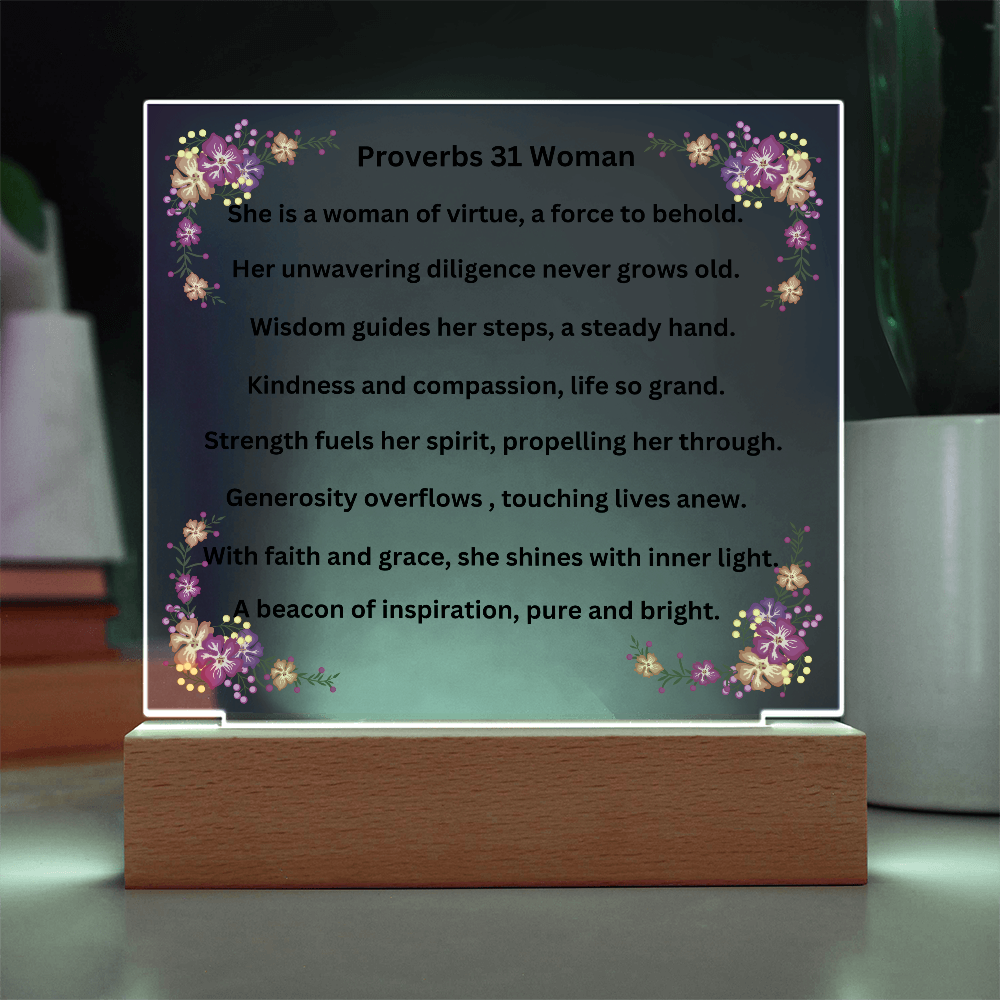 Proverbs 31 Woman Acrylic Square Plaque