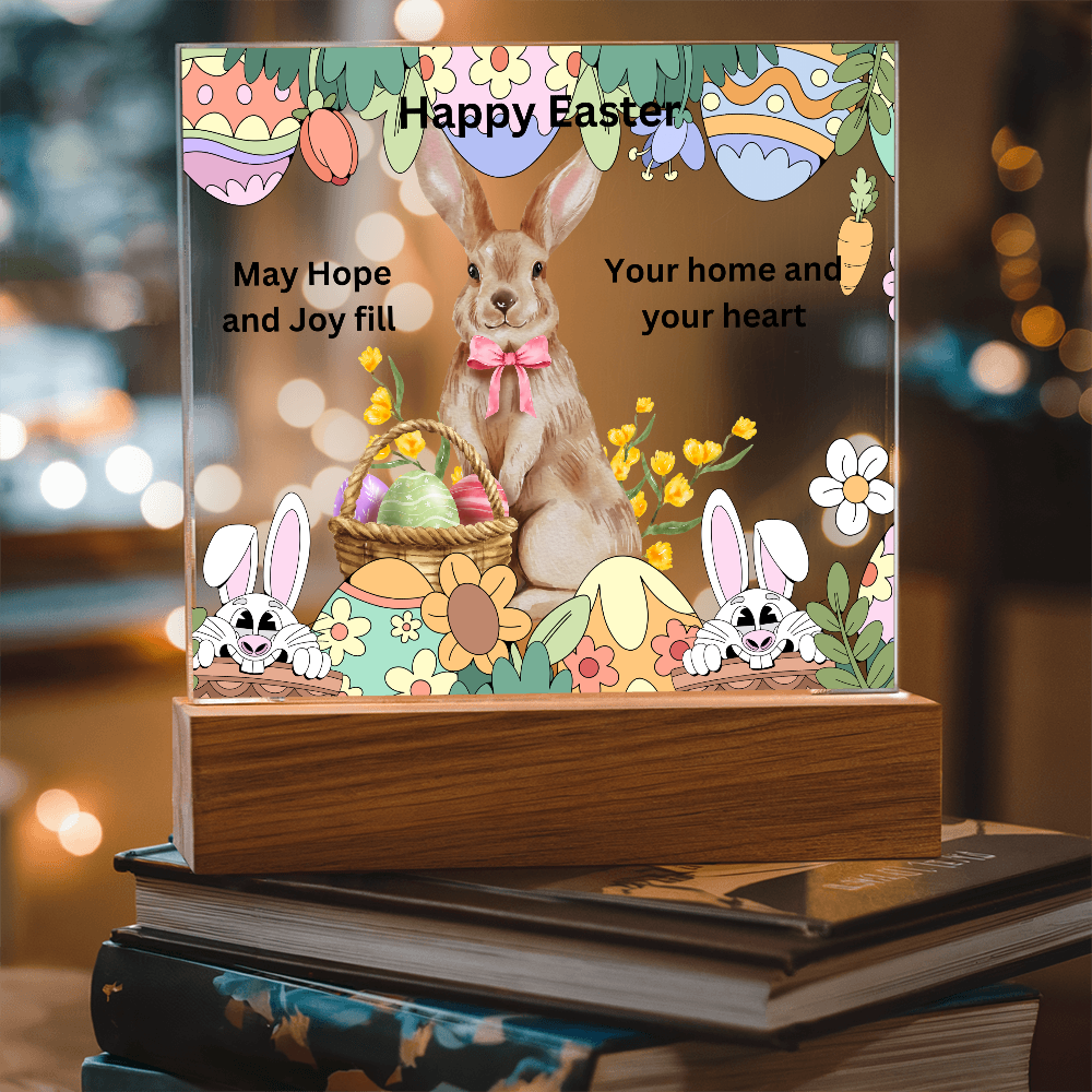 Happy Easter Printed Square Acrylic Plaque