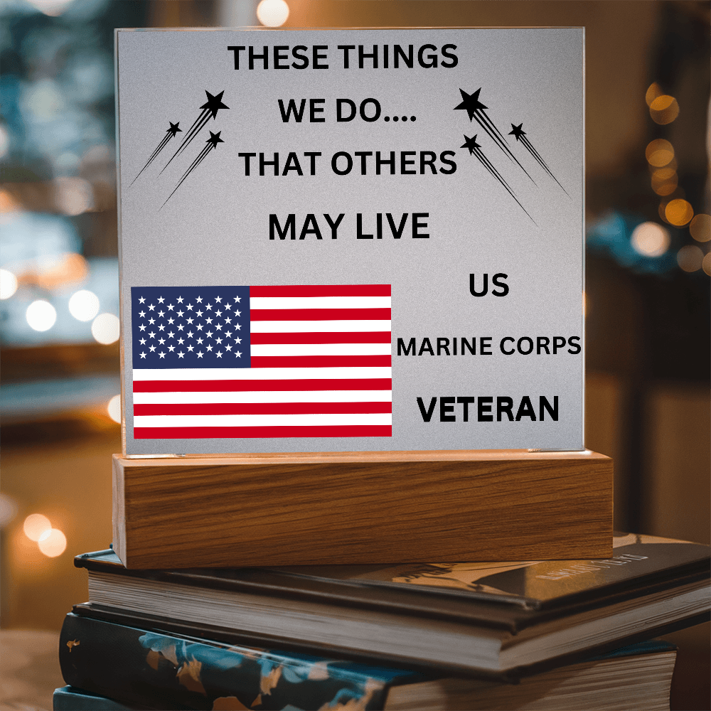 US Marine Corps Veteran Printed Acrylic Square Plaque