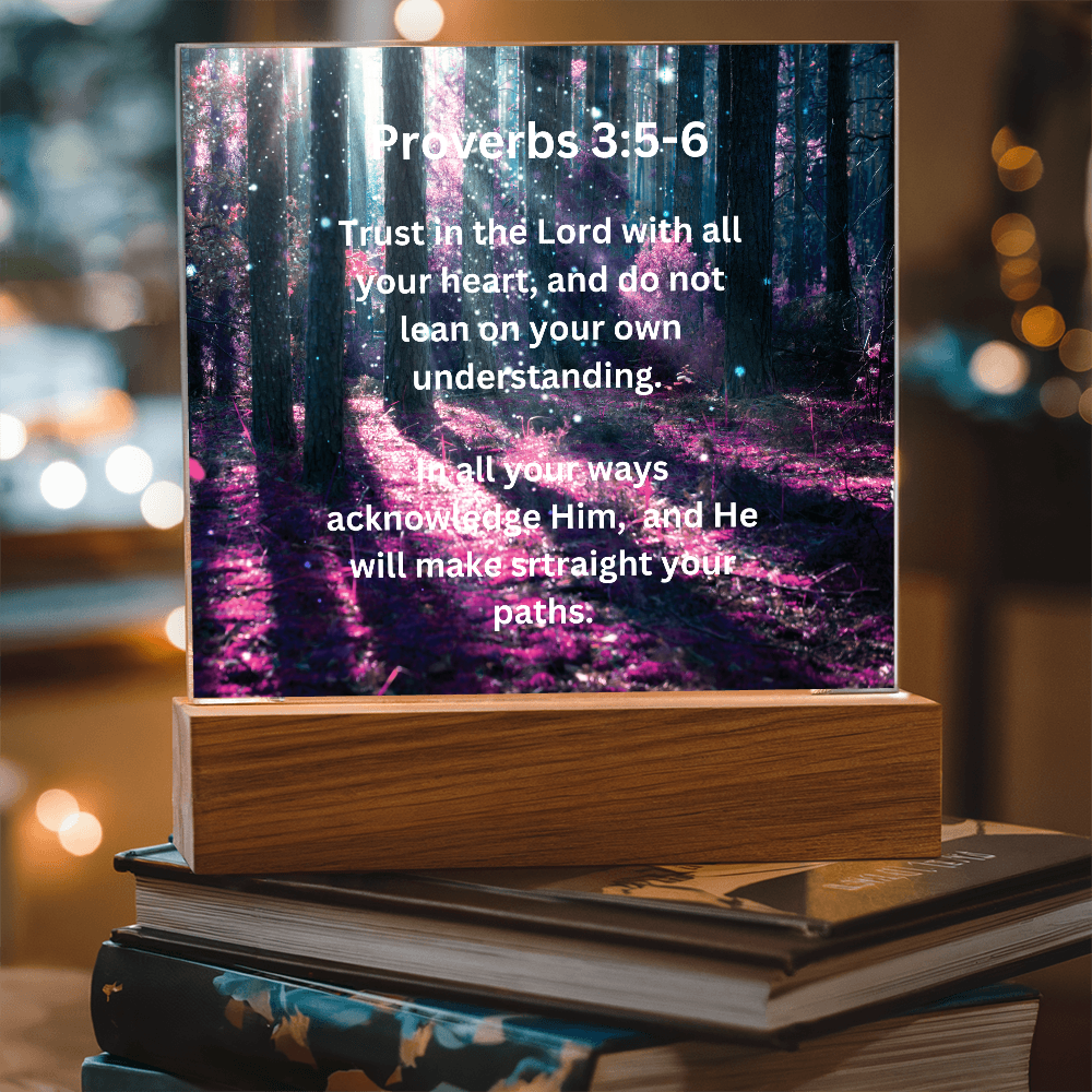 Proverbs 3:5-6 Acrylic Square Plaque