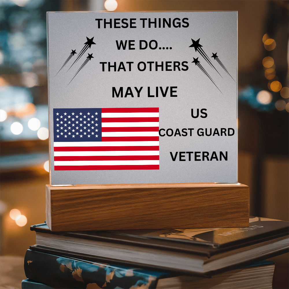 US Coast Guard Veteran Printed Acrylic Square Plaque