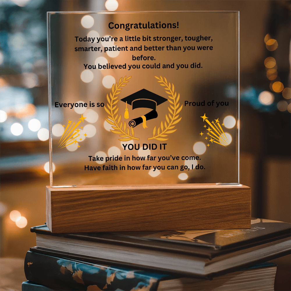 Congratualtions! Graduation Printed Acrylic Square Plaque