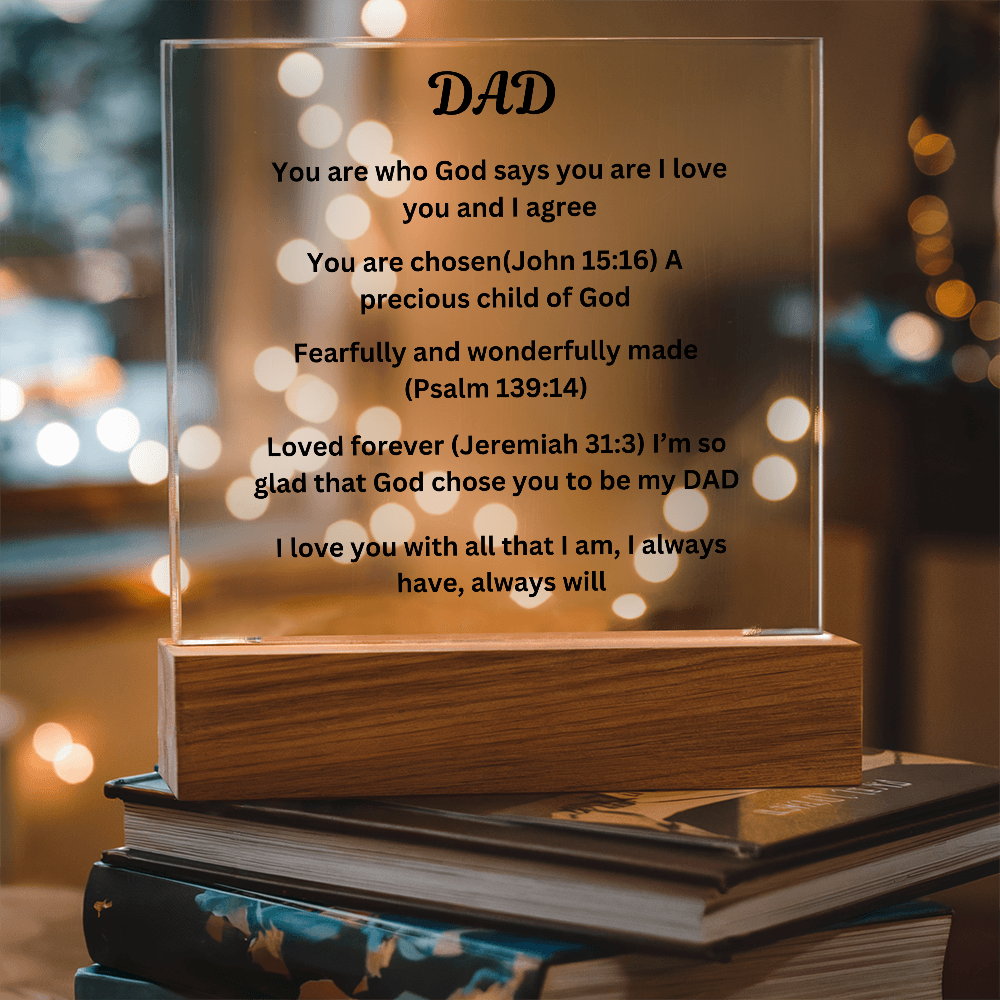 Dad Printed Acrylic Square Plaque