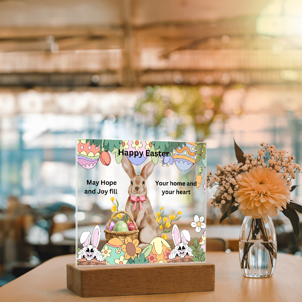 Happy Easter Printed Square Acrylic Plaque