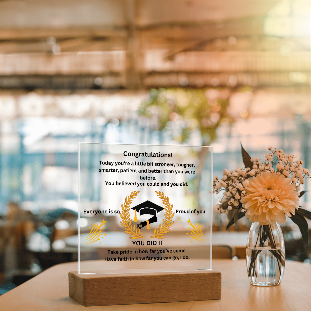 Congratualtions! Graduation Printed Acrylic Square Plaque