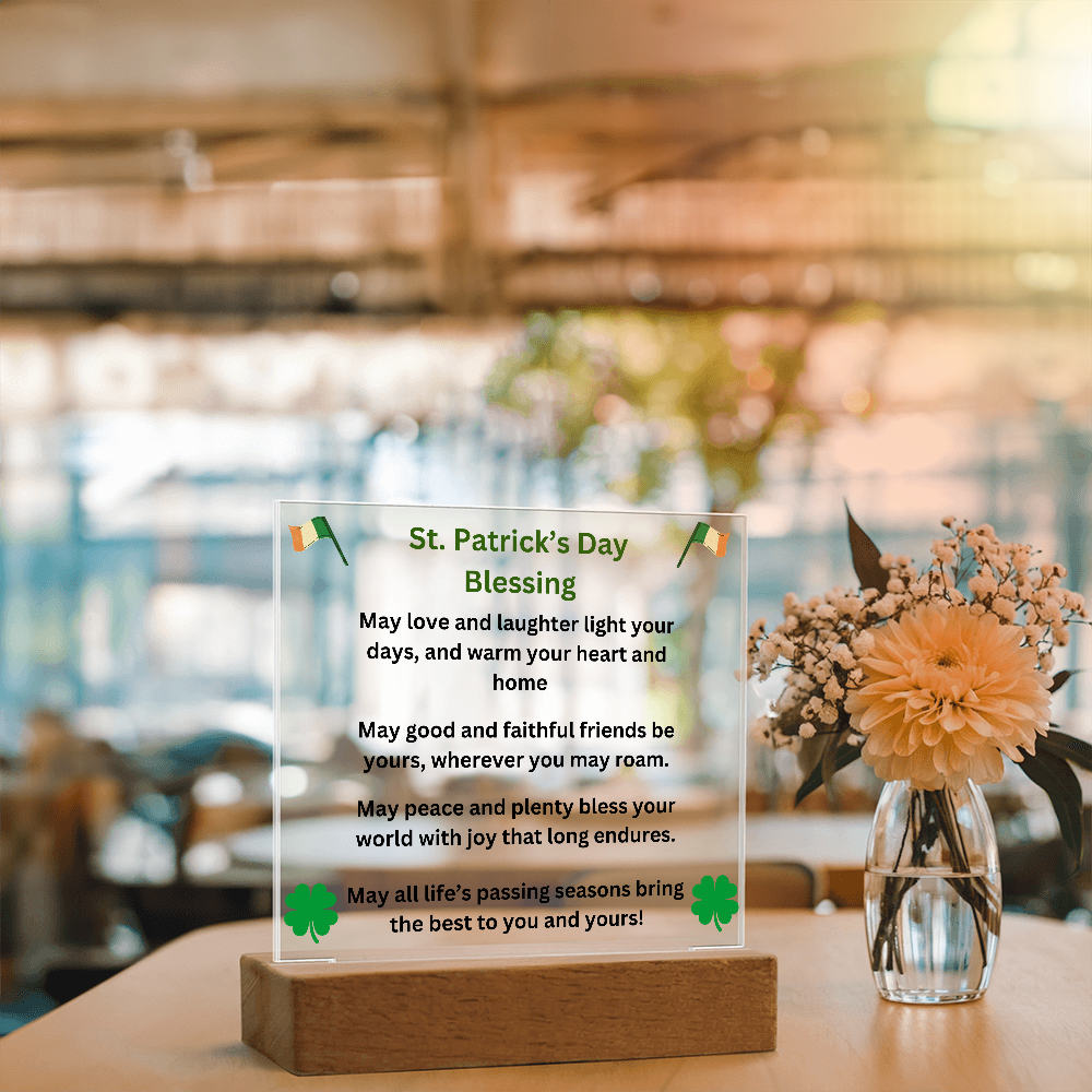 St. Patrick's Day Blessing Printed Acrylic Square Plaque