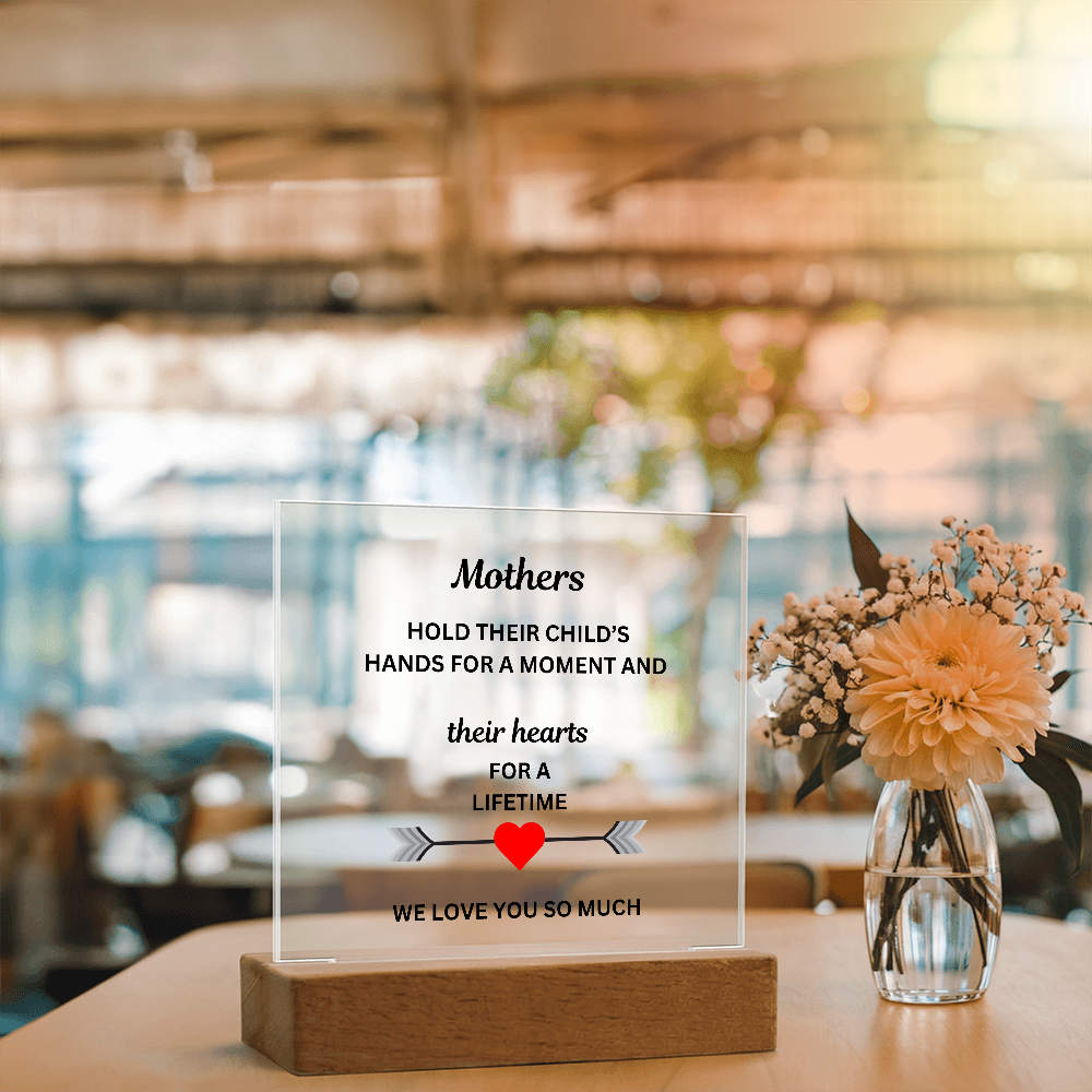 A Mothers Love Printed Acrylic Square Plaque