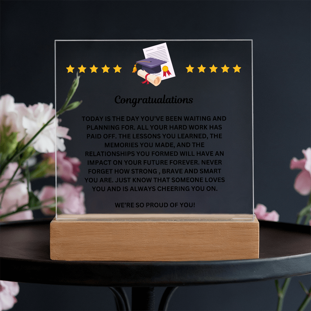 Graduation Congratulaions Printed Acrylic Sqauare Plaque