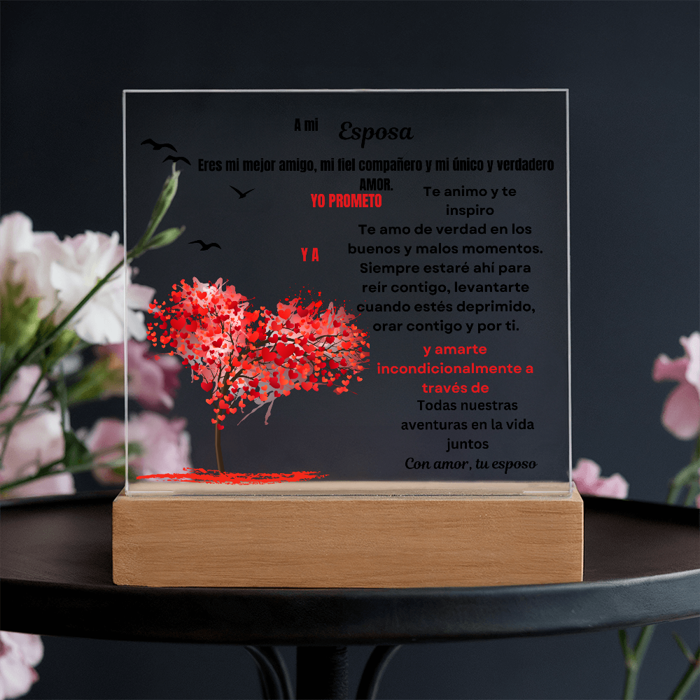 To My Wife Acrylic Square Plaque Spanish