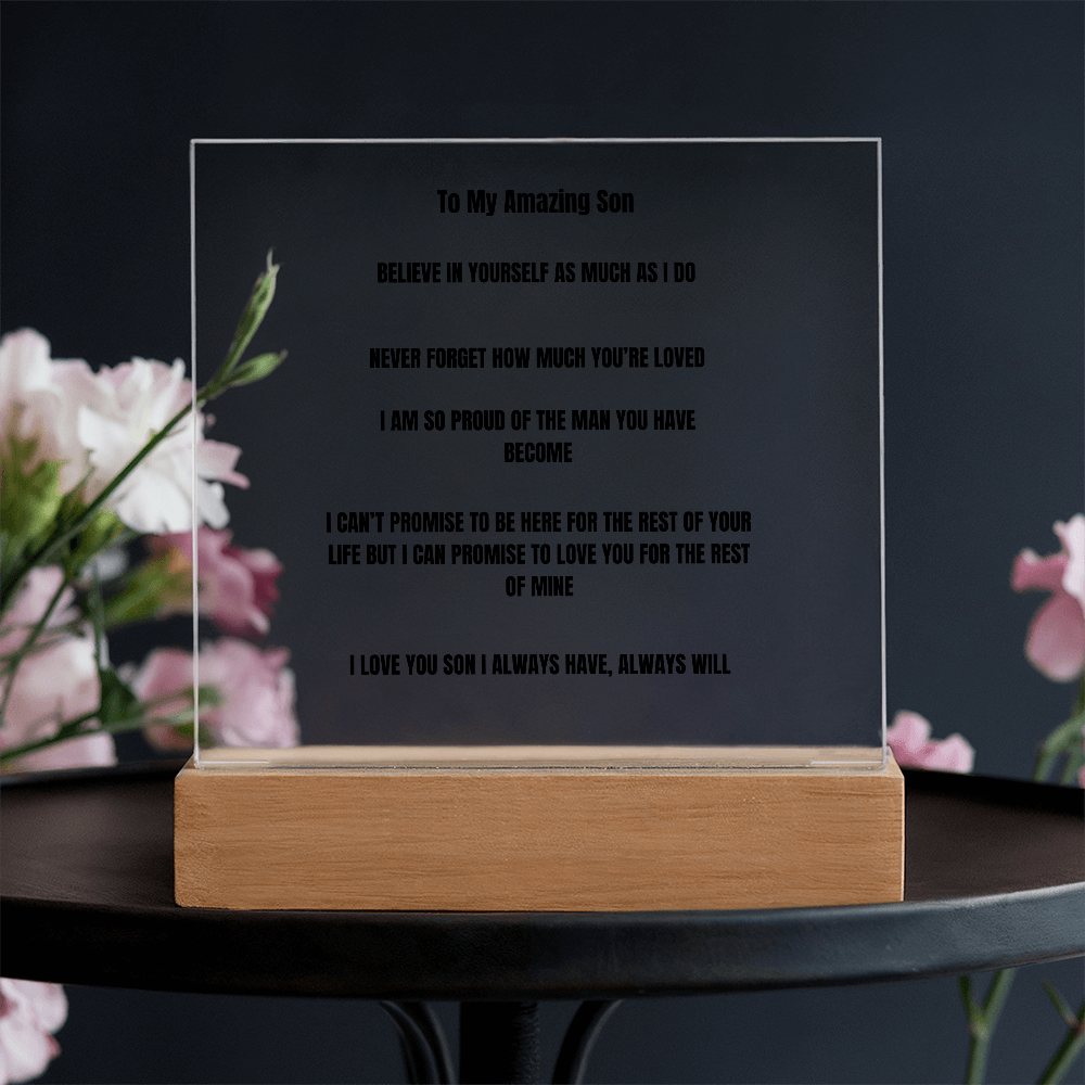 To My Amazing Son Acrylic Square Plaque