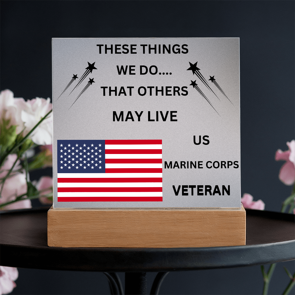 US Marine Corps Veteran Printed Acrylic Square Plaque