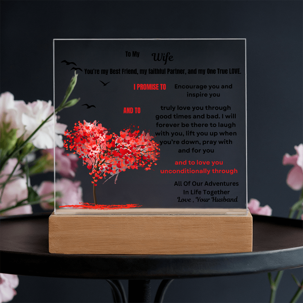 To My Wife Acrylic Square Plaque
